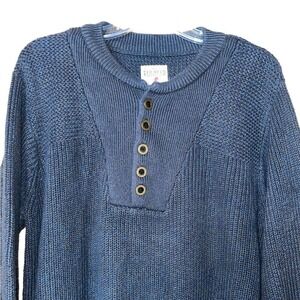 RedHead Brand Men's Henley Knit Sweater Size Large Blue Casual Outdoor